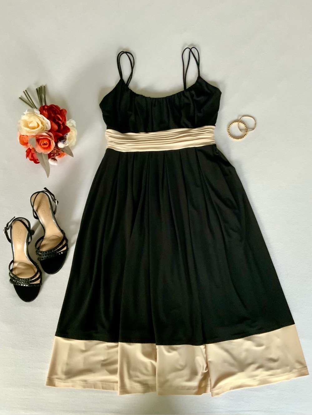 Jones New York Black Ivory Cocktail Wedding Guest Dress Size 4